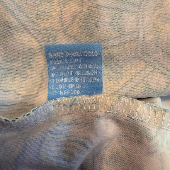 J McLaughlin Catalina Cloth Top Sz L Blue 3/4 Sleeve Stretchy Mandala Casual EUC - Picture 6 of 10